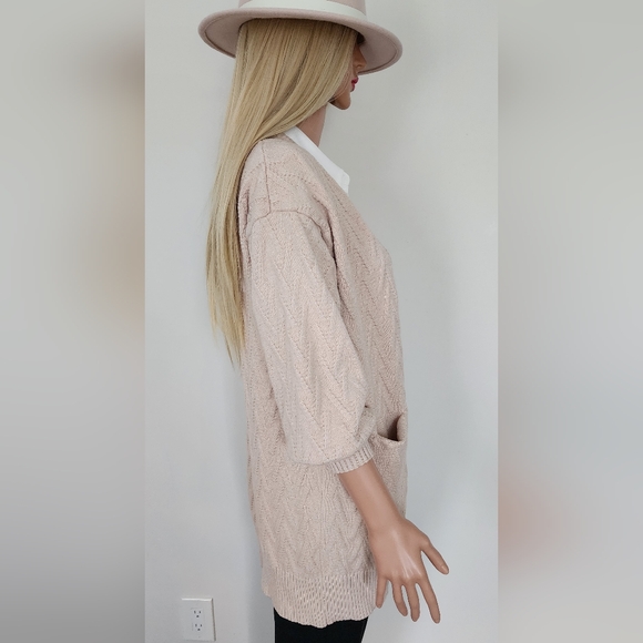 SEVEN WONDERS SWEATER KNITTED BUTTON SIDE POCKET SHORT CARDIGAN MEDIUM - Picture 6 of 14